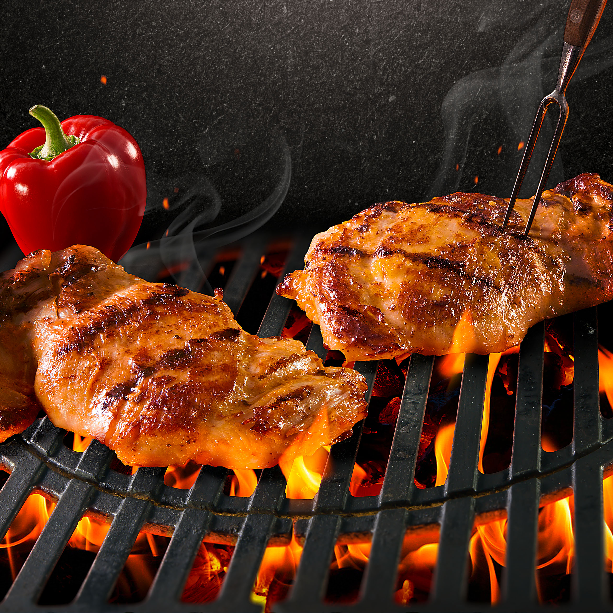 Hähnchen-Keulen-Steaks Paprika