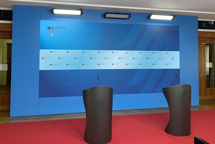 LED-Rückwand eines Bundesministeriums