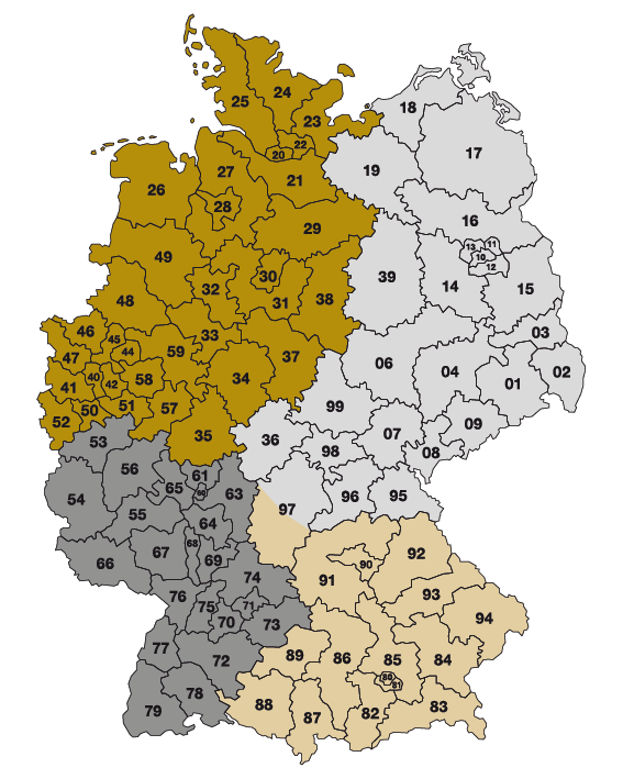 Vertriebsregionen in Deutschland
