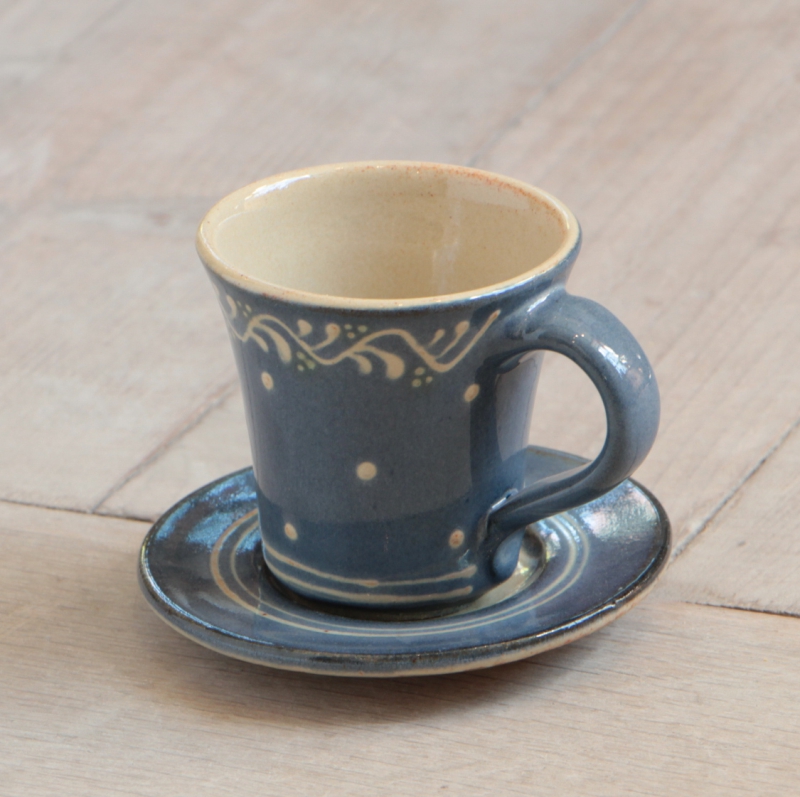 Espresso set in dove blue