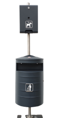 Hundetoiletten Kombination Edelstahl BASIC Smoke