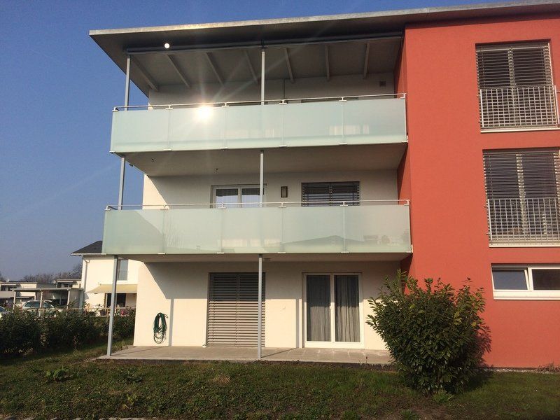 Building with glass balcony