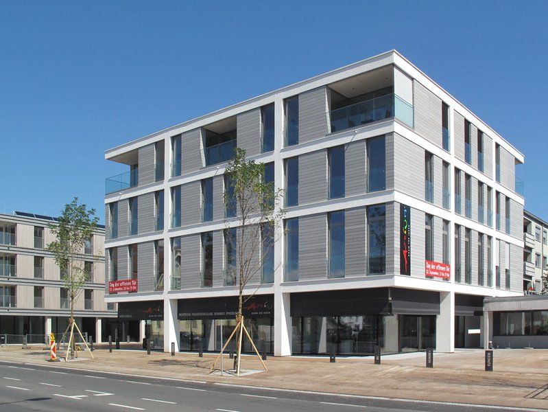 Facade with glass