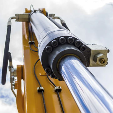 Hydraulikzylinder an einer Baumaschine