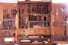 Werkzeugschrank in der Werkstatt