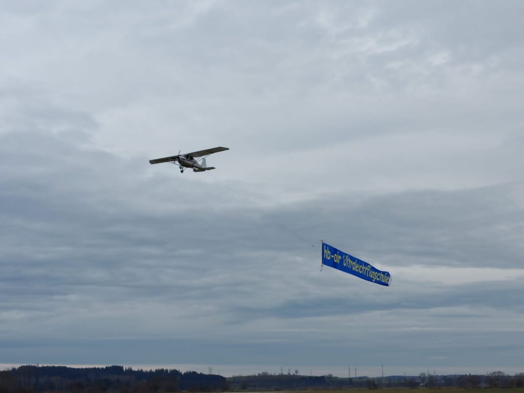 Flight operations at the airfield