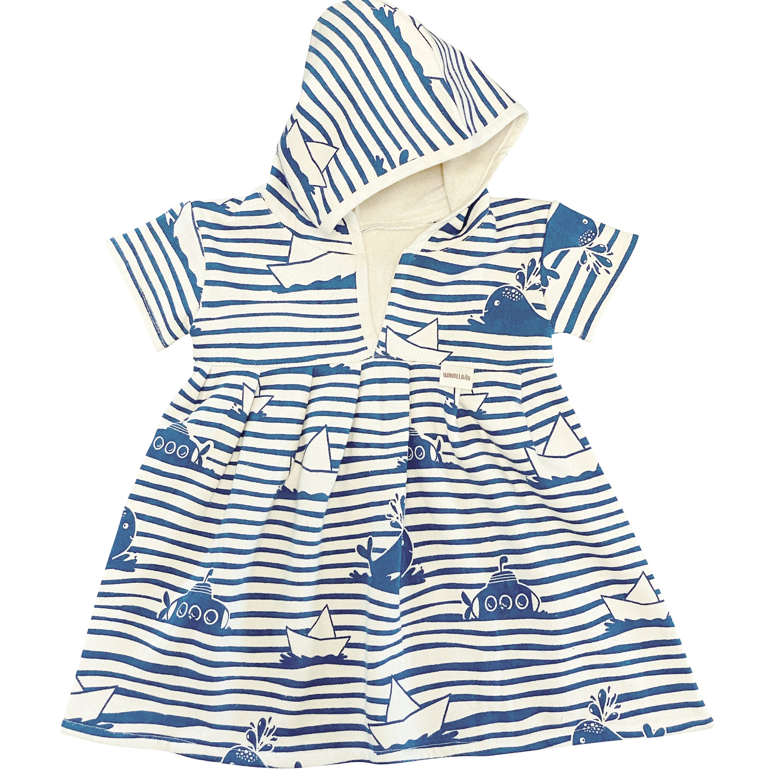 Baby-Baderobe Fische & Bootblau