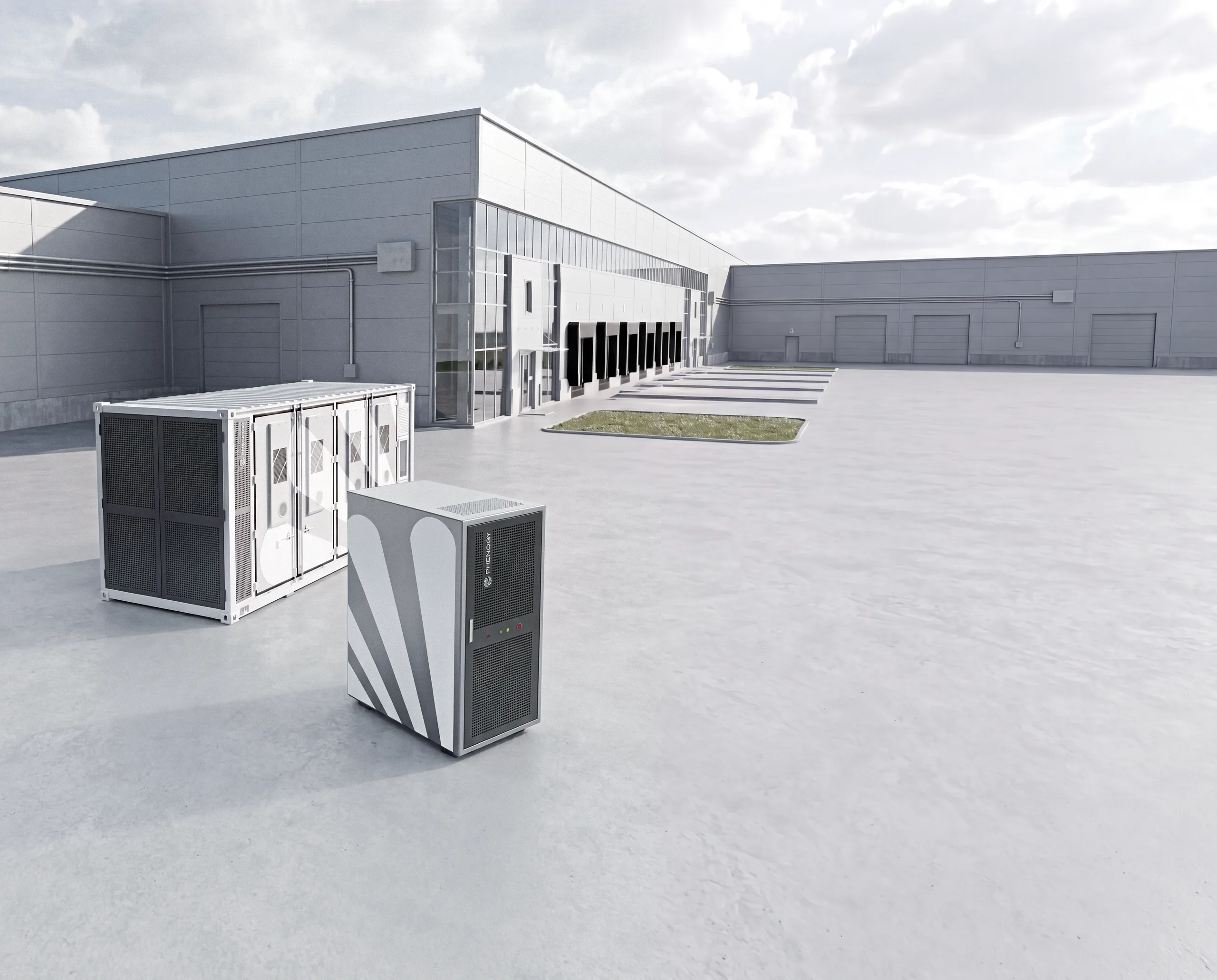 PHENOGY container and cabinet systems on an industrial site