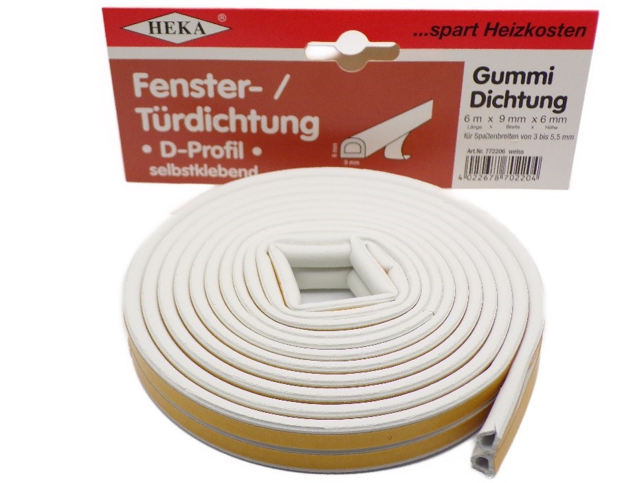 HEKA Fenster Dichtung D-Profil