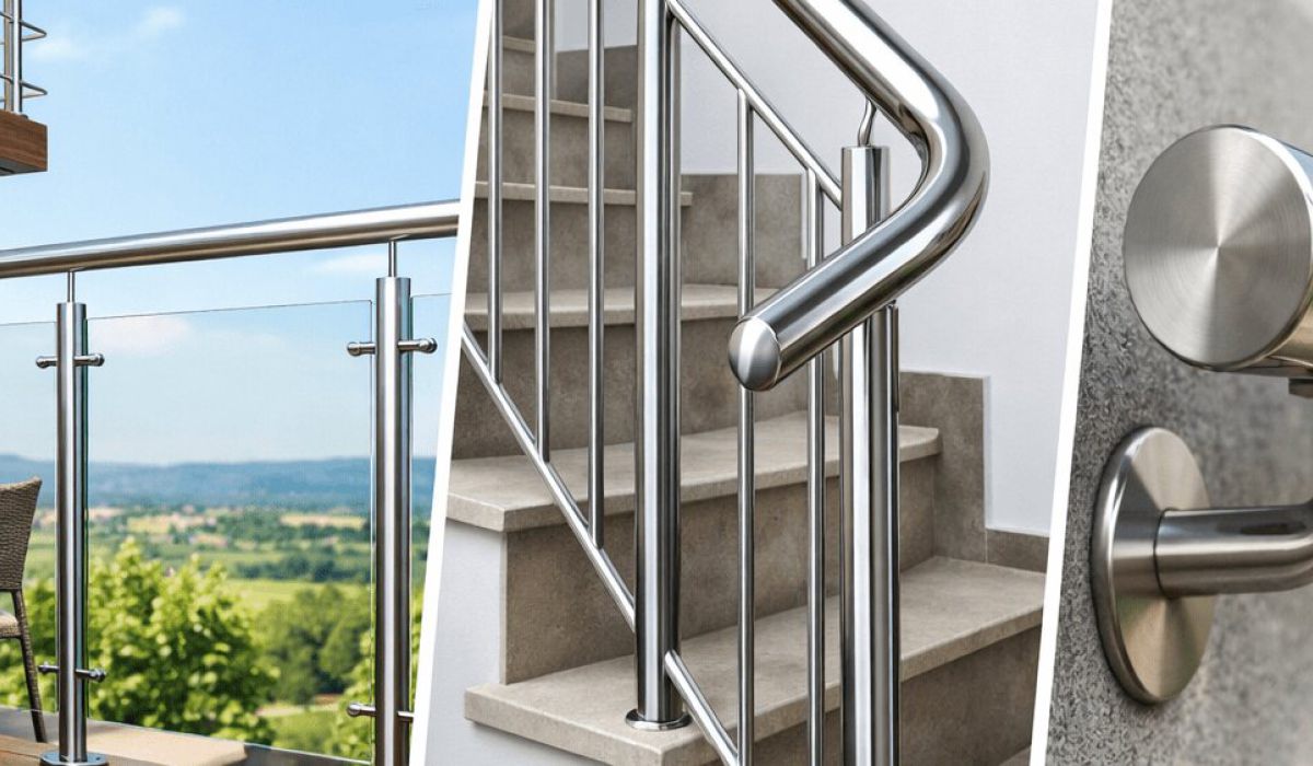 Stahltreppe mit Treppengeländer