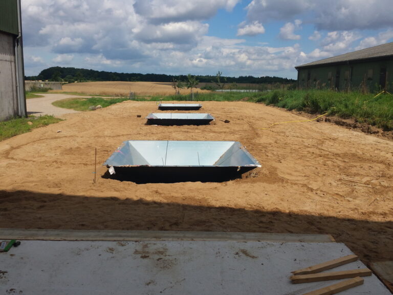 Vorarbeiten Fundament, Entnahmetrichter für Silos