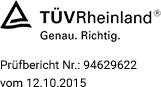 TÜV Rheinland Zertifikat