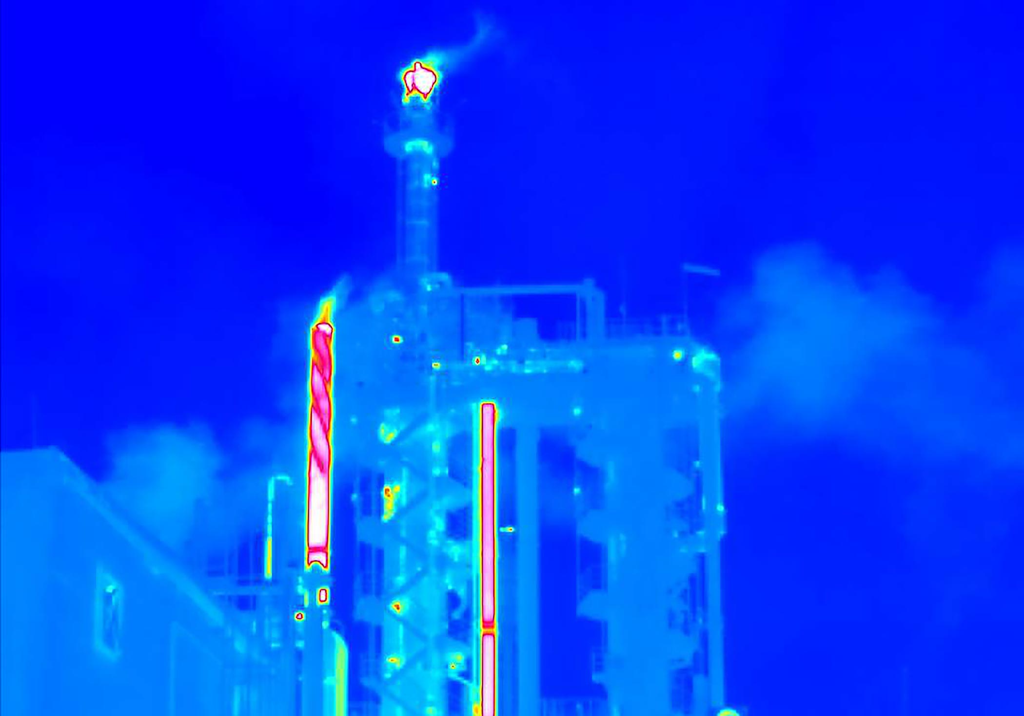 Fackelüberwachung im Thermalbild