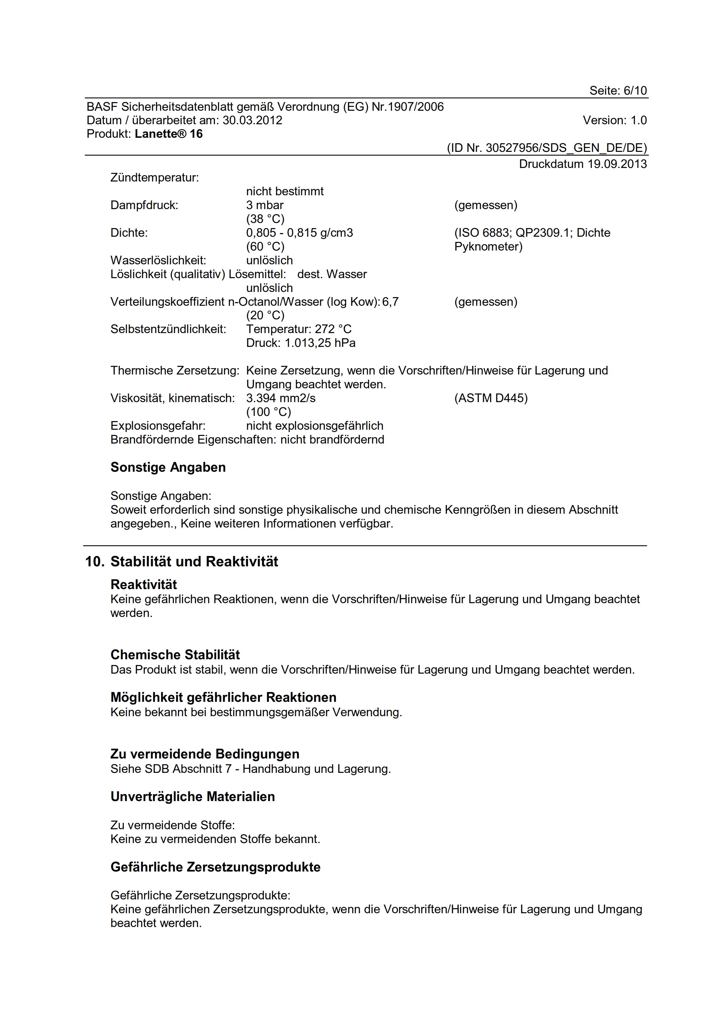 Sicherheitsdatenblatt