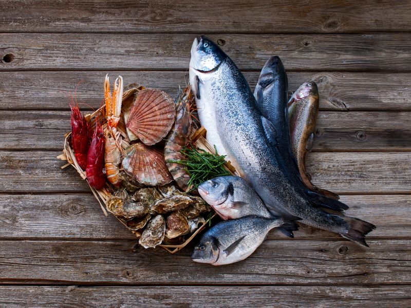 Sortiment Fisch & Meeresfrüchte
