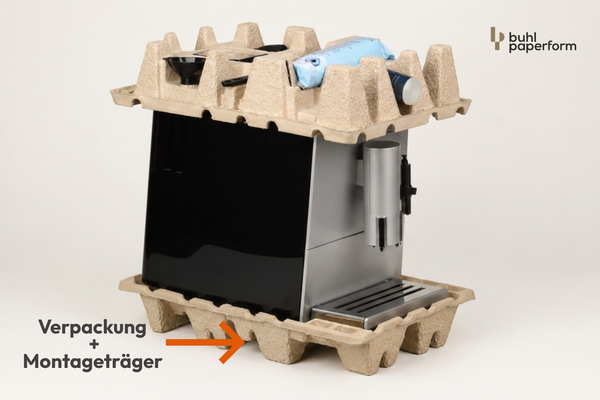 Fasergussverpackung als Montageträger