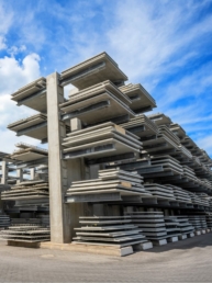 Lagerplatzsysteme für Elementwände, Elementdecken und Betonfertigteile