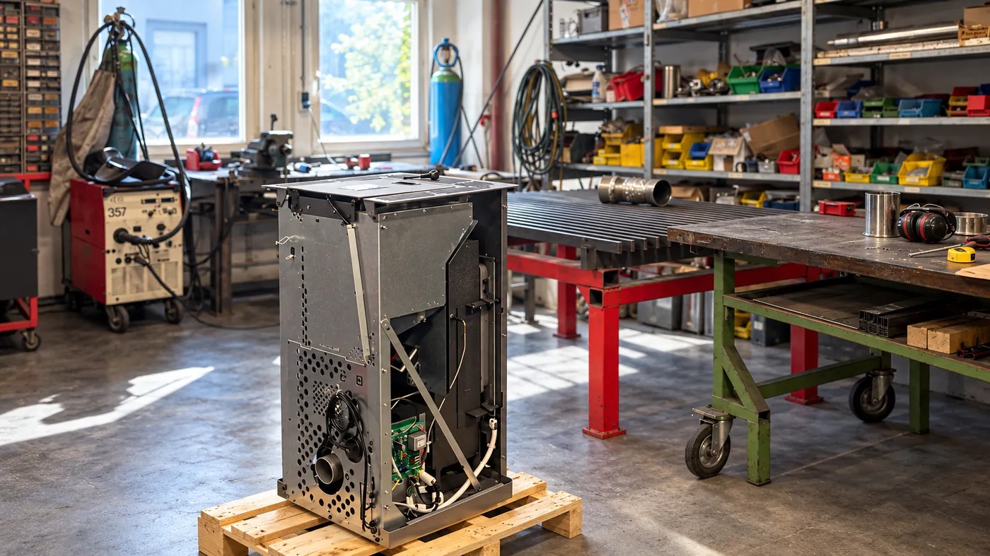 Ofen-Prototyp ohne Verkleidung