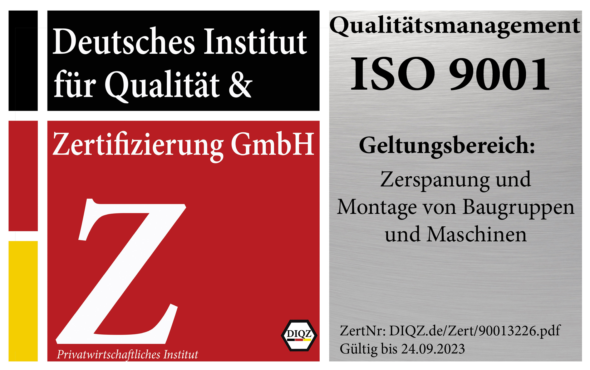 Zertifiziertes Qualitätsmanagement nach ISO 9001