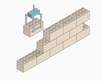 Betonblöcke im Klemmbaustein-System