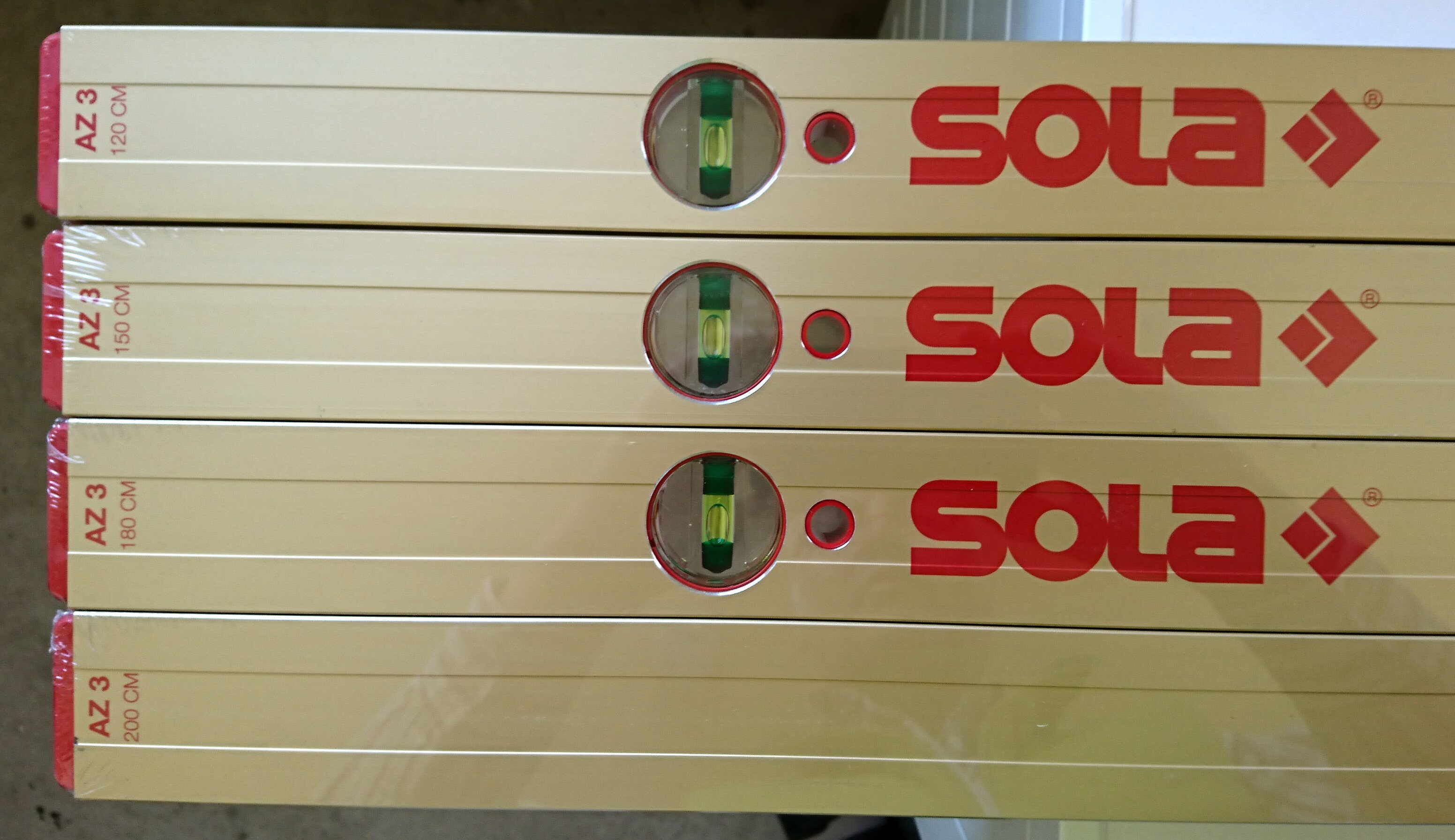 4er-Set Sola Wasserwaagen 120–200 cm
