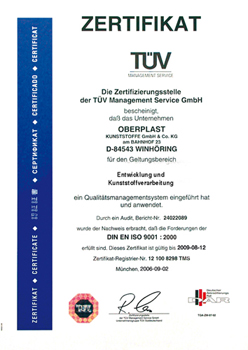 Zertifikat DIN EN ISO 9001:2000