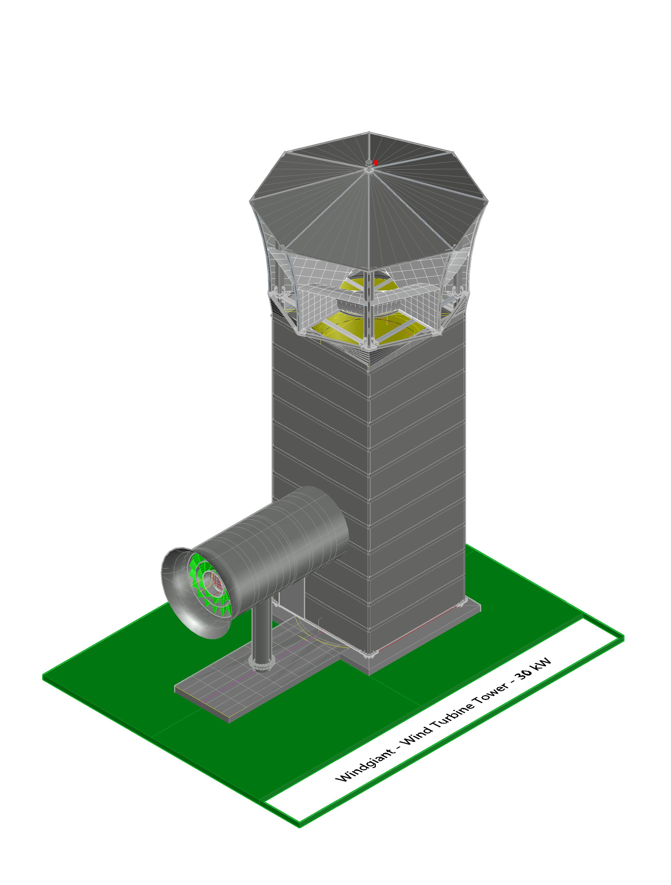 30 kW Energie-Turm mit Bodenplatte