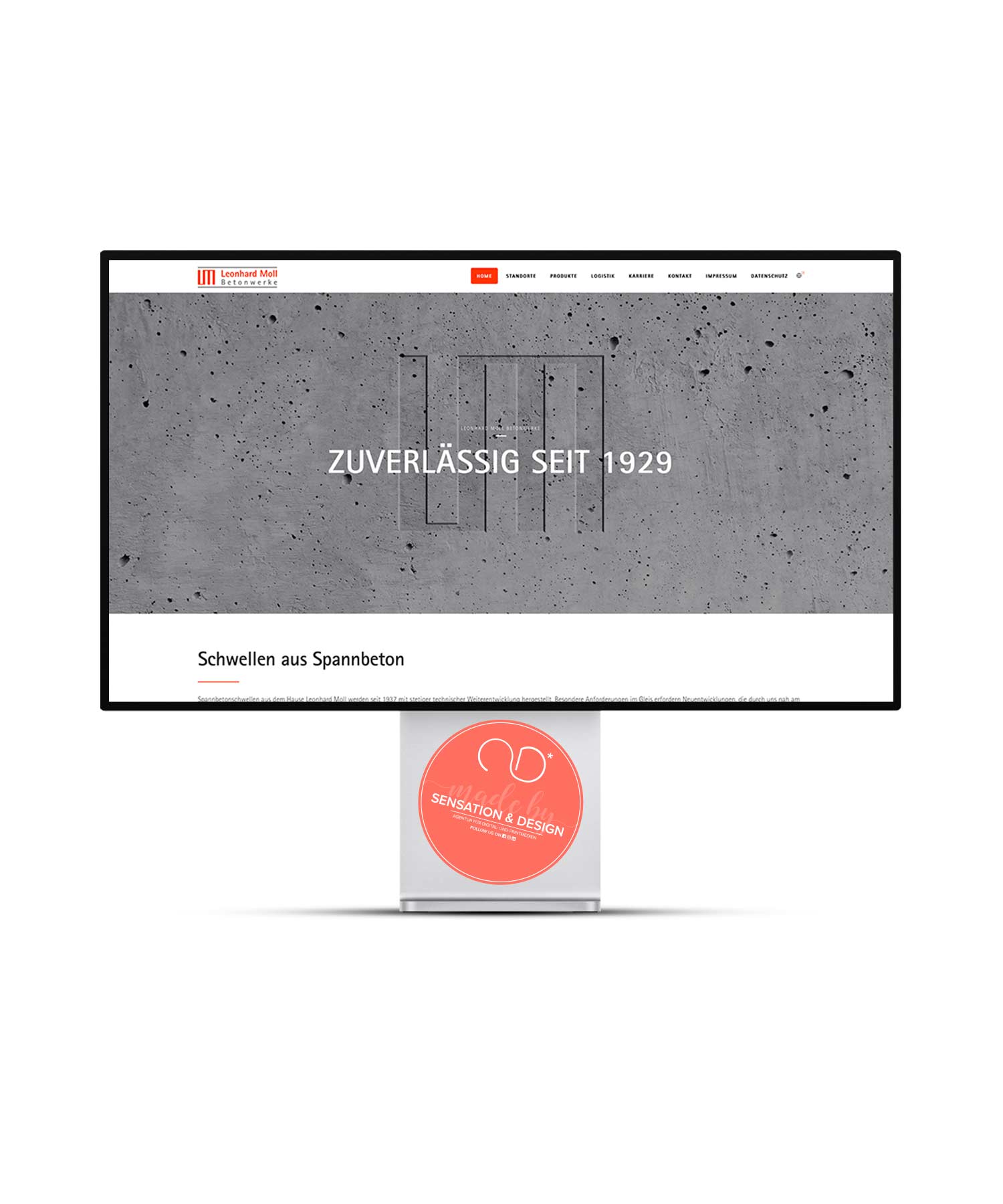 Website Leonhard Moll Betonwerke