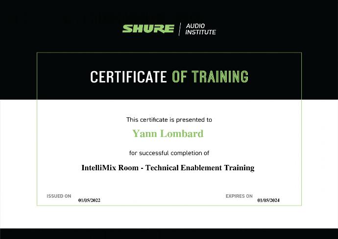 Shure IntelliMix Room Zertifizierung