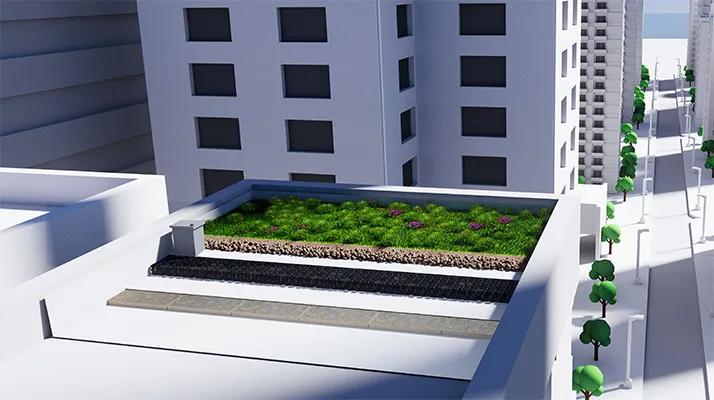PolderRoof Dachbegrünung mit Regenwassermanagement