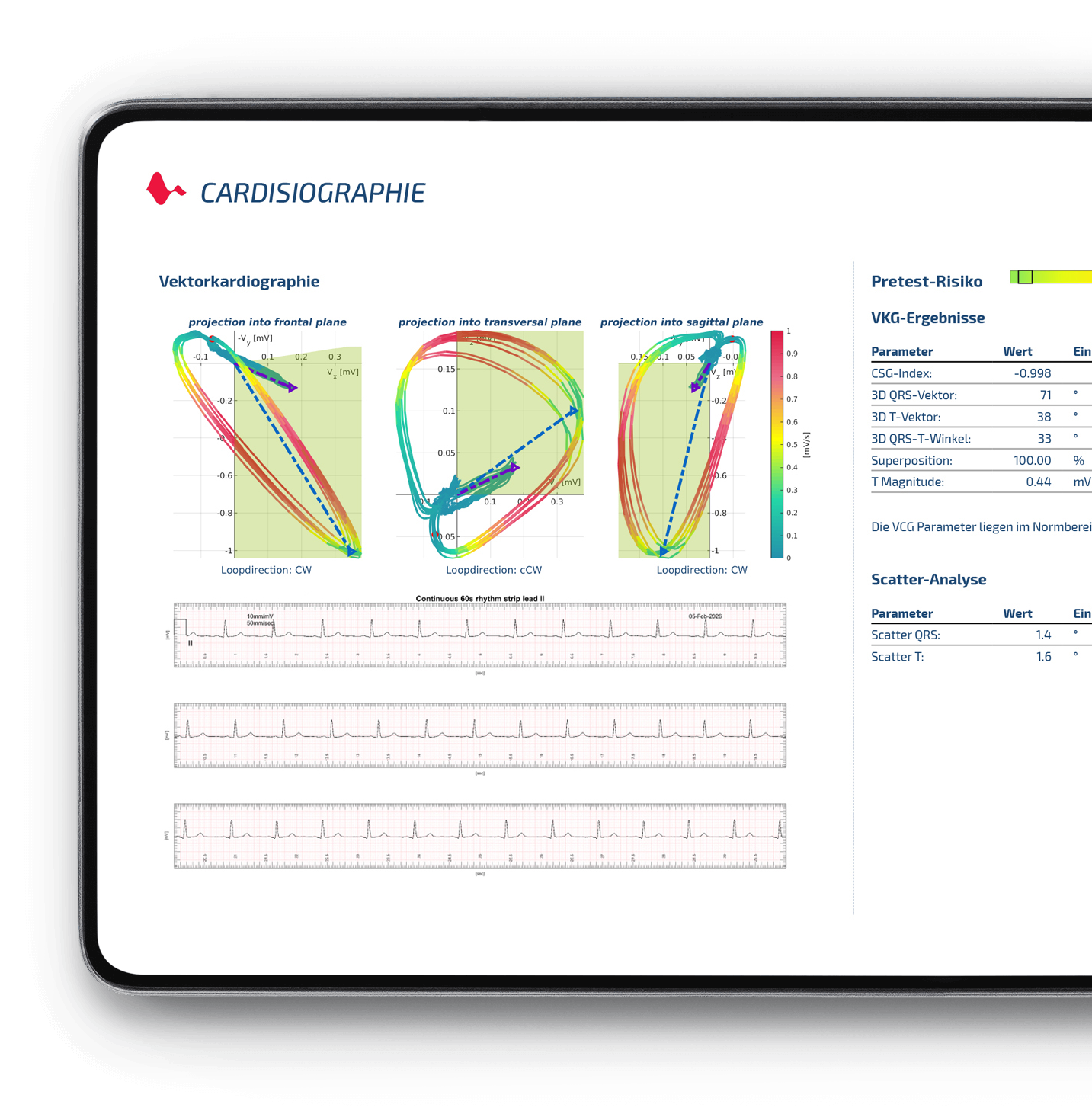 Cardisio auf dem Tablet