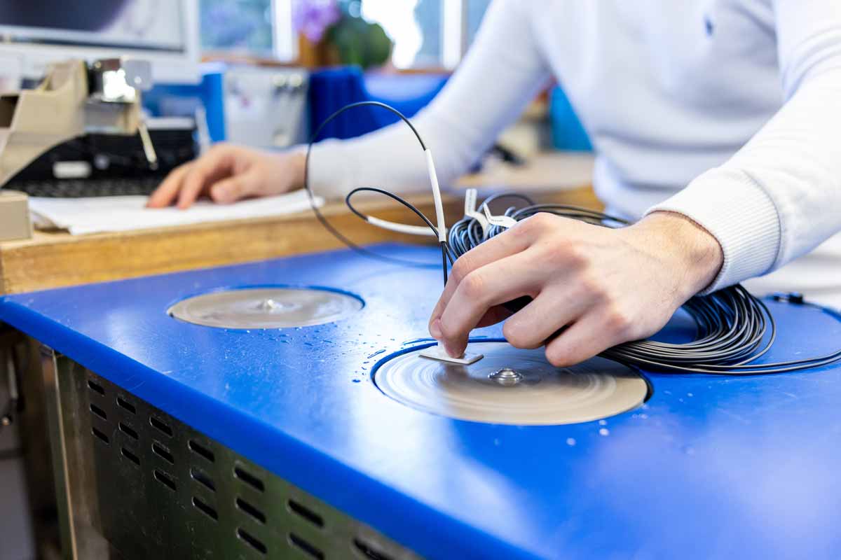 Aufwickeln auf dem Drehteller