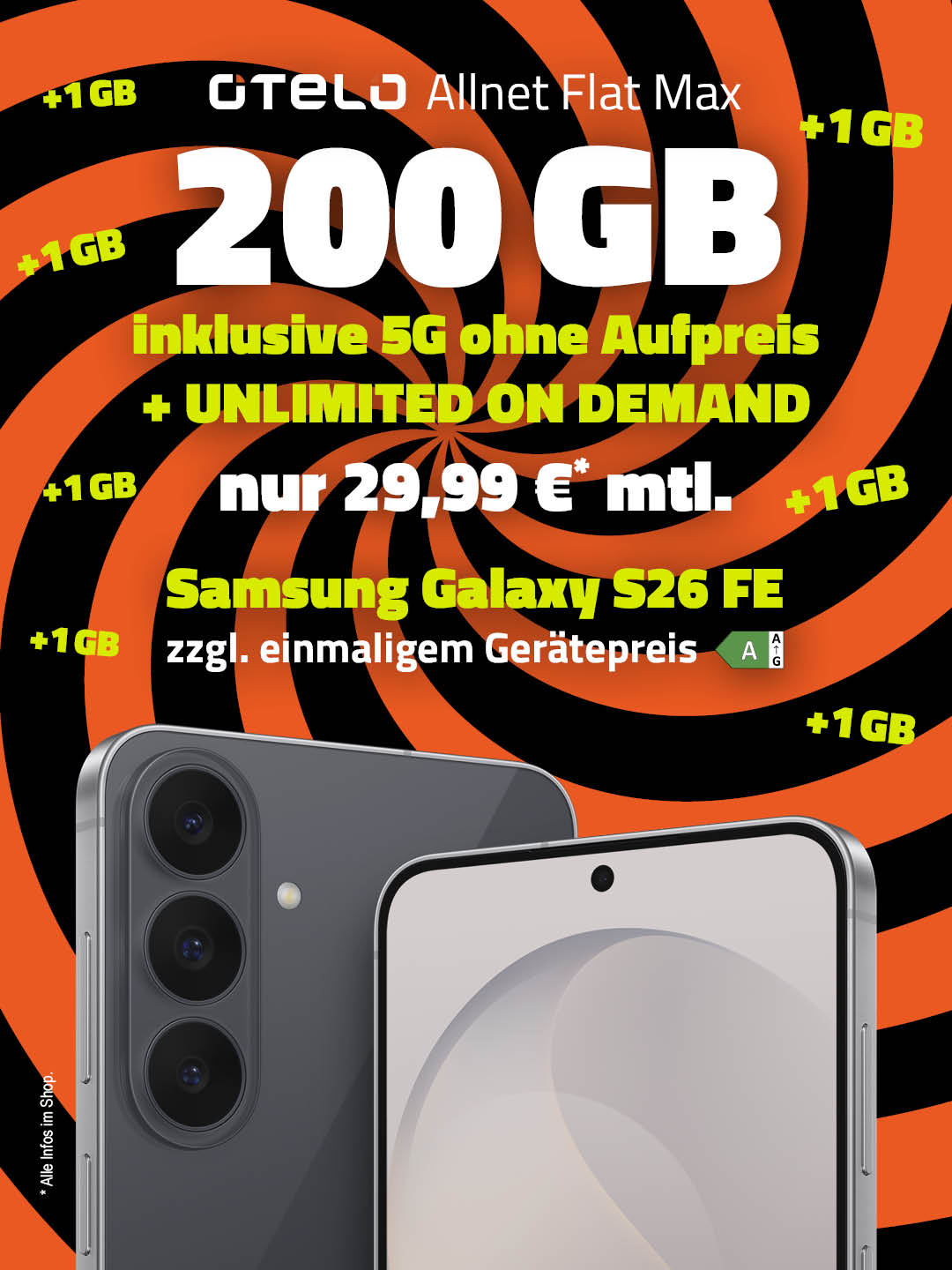 otelo Allnet Flat Max mit Samsung Galaxy S26 FE