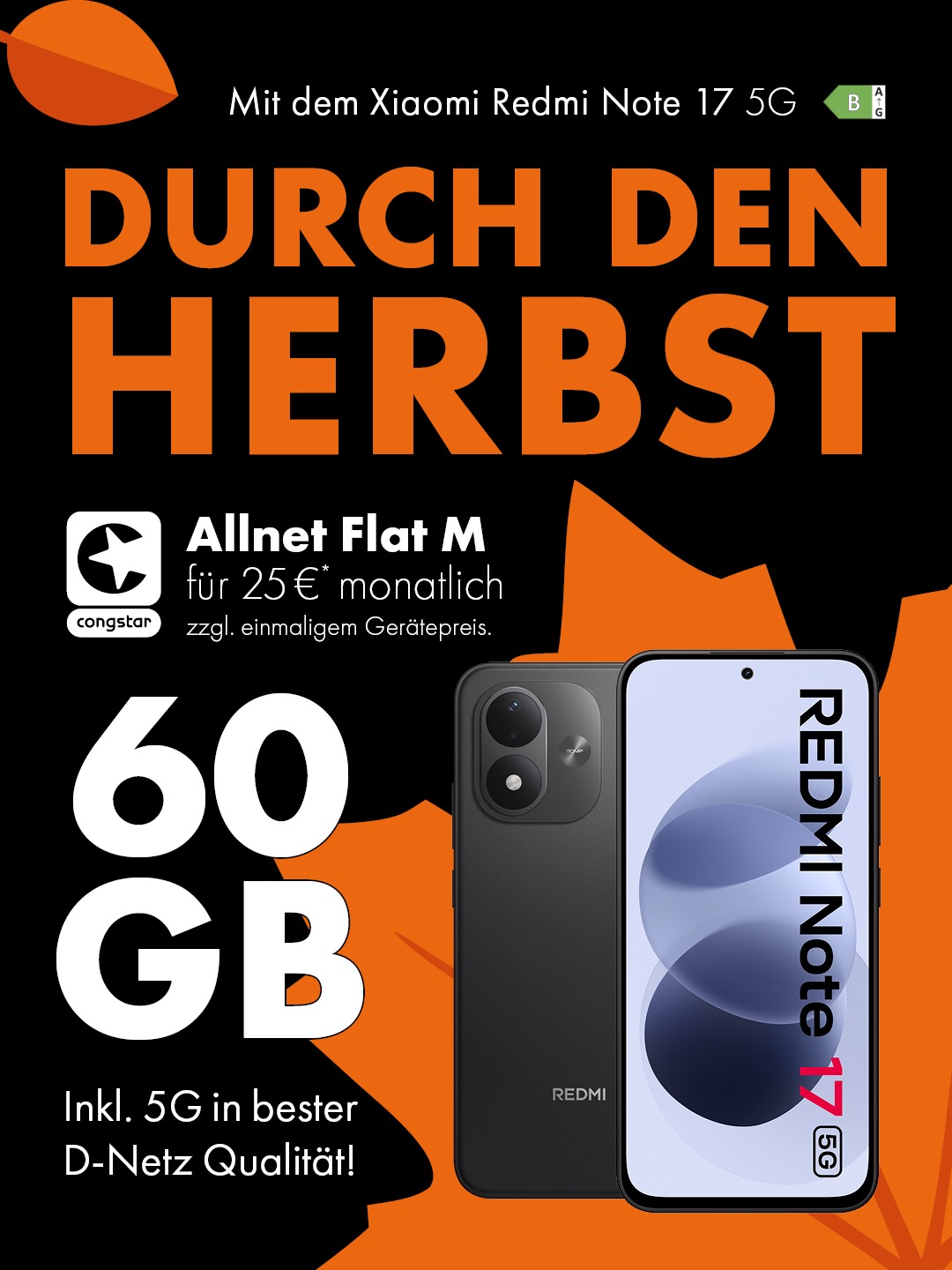congstar Allnet Flat M mit Xiaomi Redmi Note 17