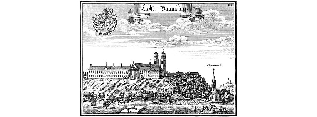 Historical engraving of Baumburg Abbey