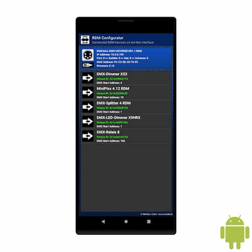 RDM-Configurator App für Android