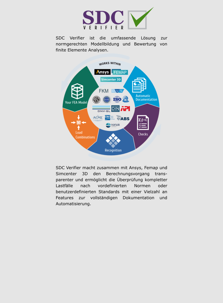 SDC Verifier mit Ansys, Femap und Simcenter 3D
