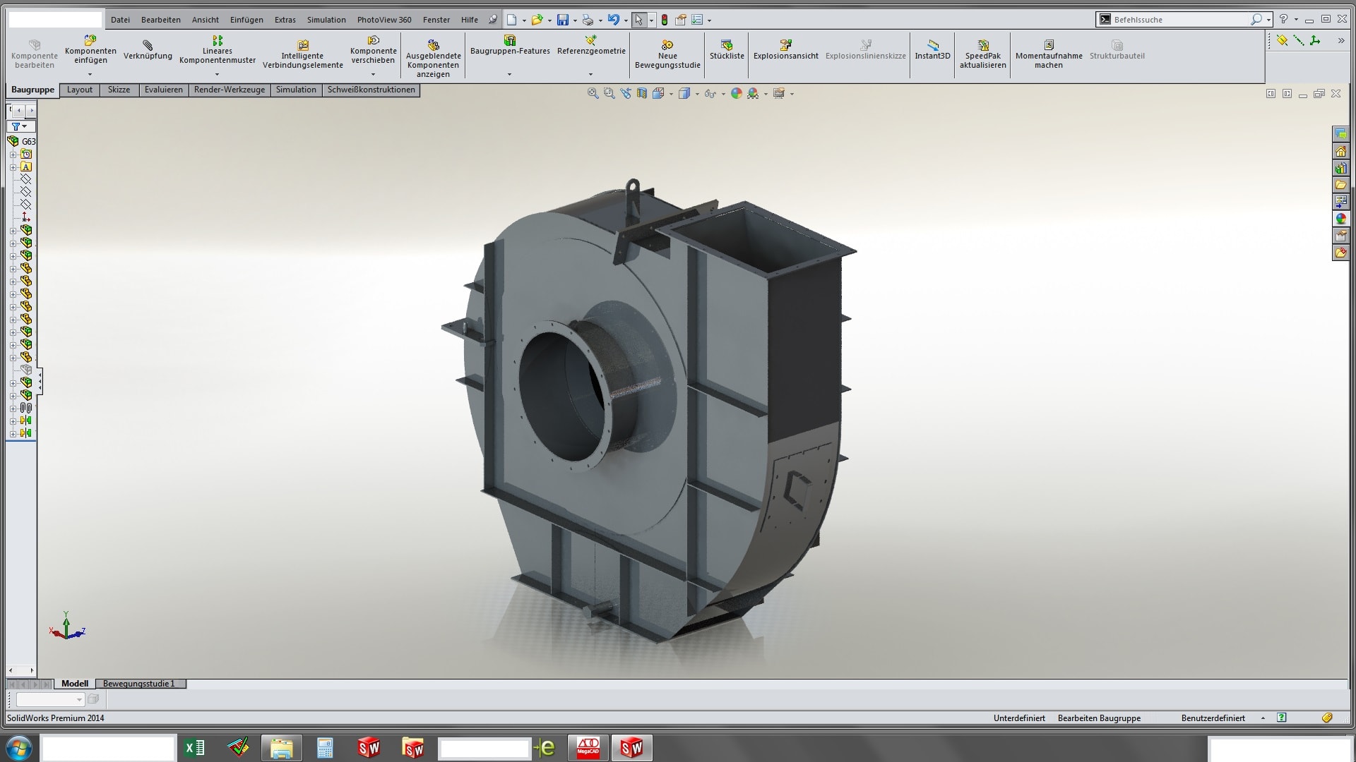3D-Konstruktion eines Ventilators