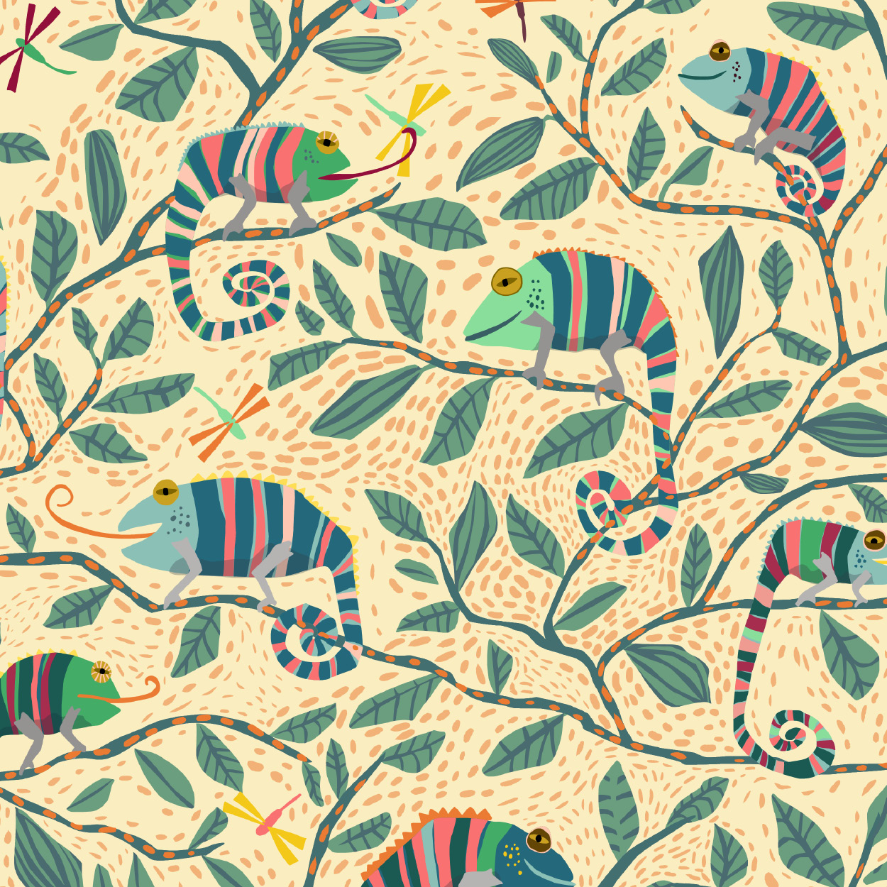 Bio Stoff - Chameleon Family gelb