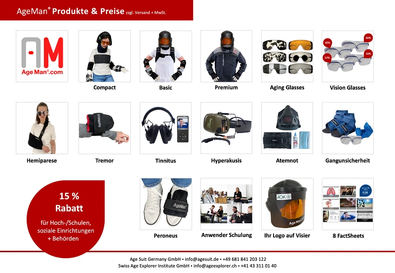 Produktübersicht Alterssimulationsanzug AgeMan 2026