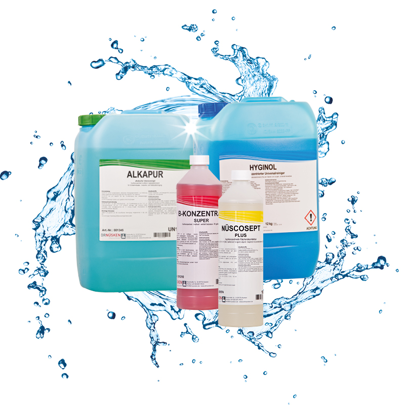 Produktportfolio Hygiene, Reinigung, Pflege und Wasseraufbereitung