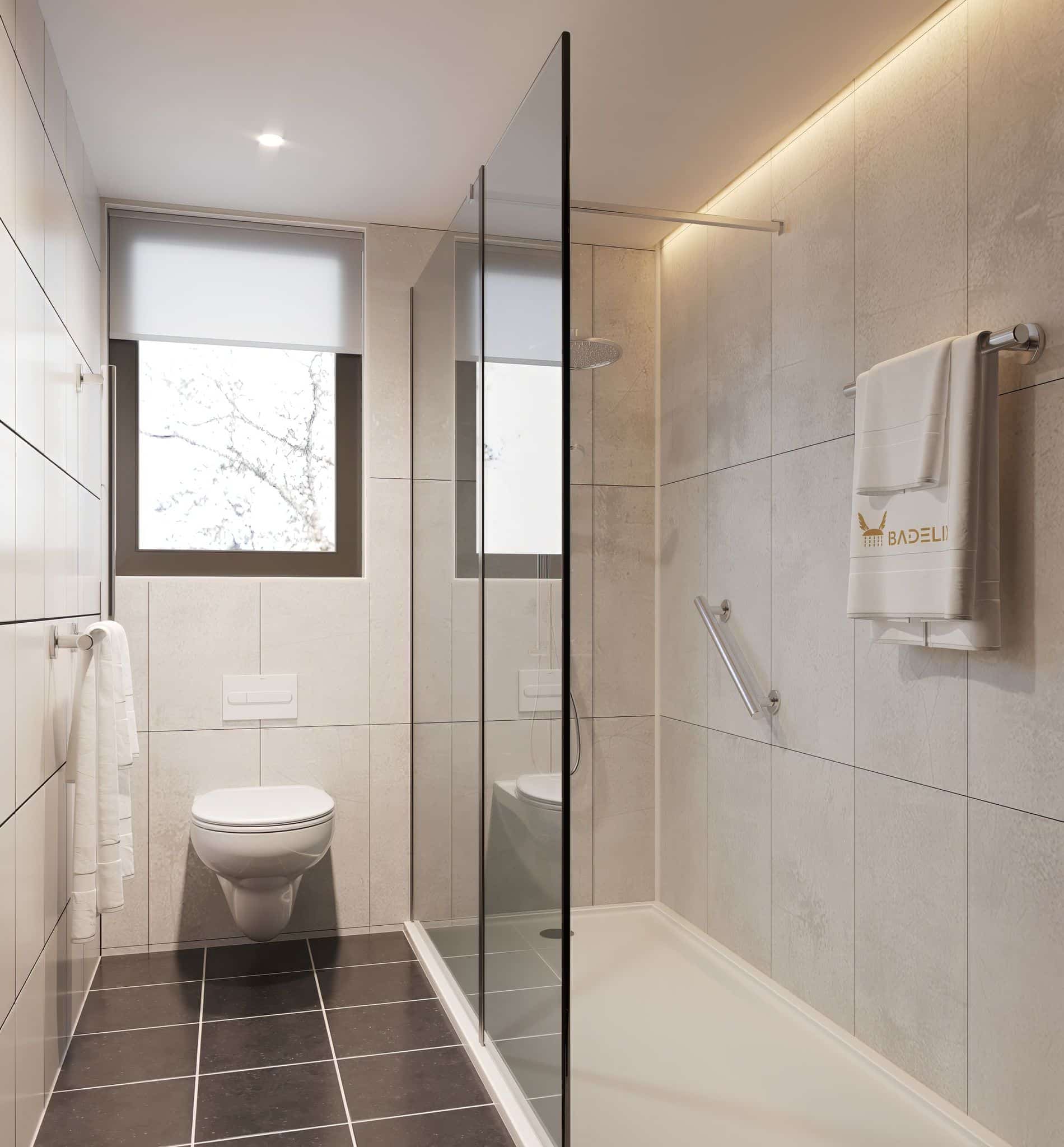 Begehbare Dusche nach Umbau aus Badewanne