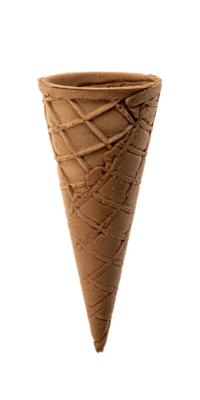 Gerollte Zuckerwaffel mit Schokolade