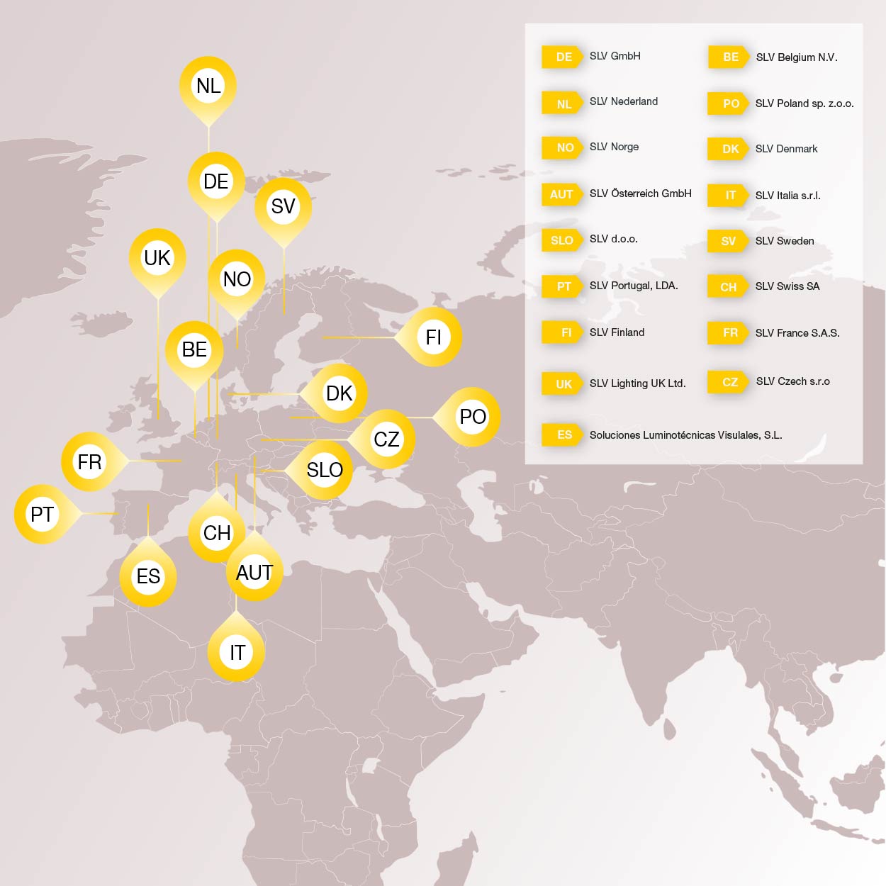 SLV Landesgesellschaften in Europa