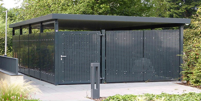 Fahrradüberdachung Lochblech anthrazit
