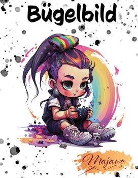 Iron-on transfer "Gamer Girl" small (A6)