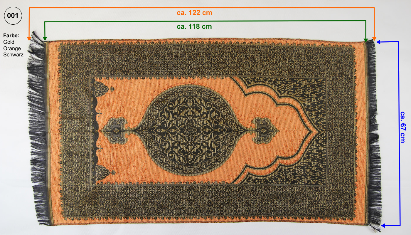 Seccade Gebetsteppich, 118 x 67 cm, Farbe Orange