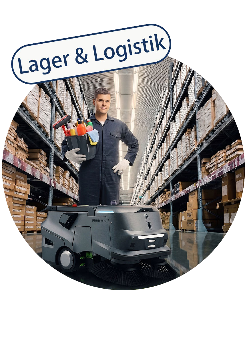 Kehrroboter MT1 bei der Lagerreinigung