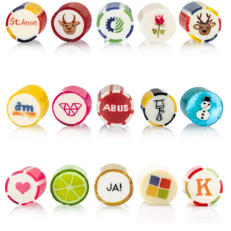Werbebonbons mit Firmenlogo