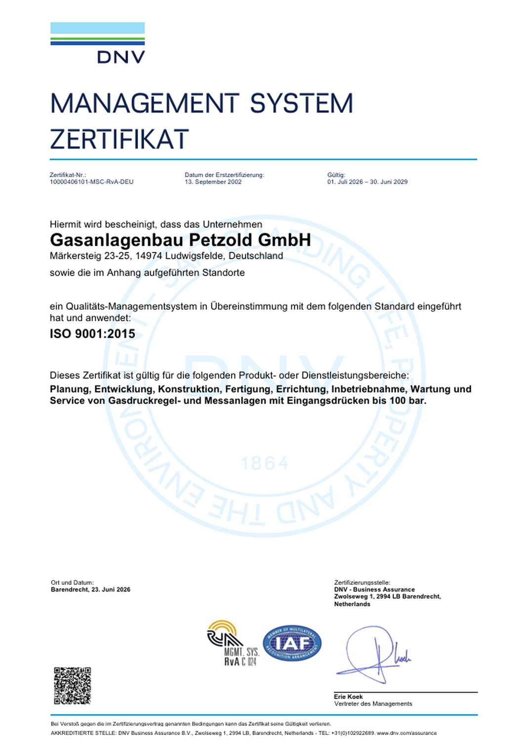 ISO-9001-Zertifikat